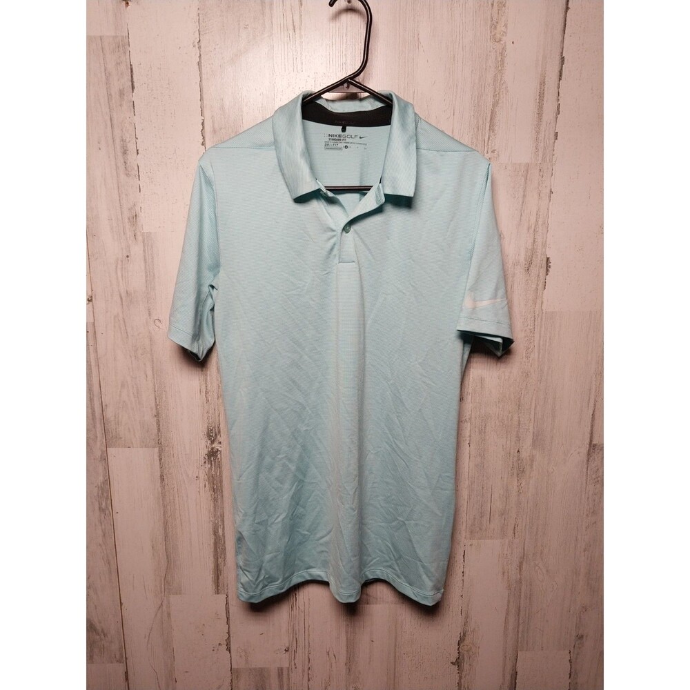 NIke Golf Polo Mens S Blue Short Sleeve Sport Fit DriFit Swoosh Casual Sports
